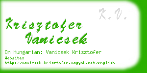 krisztofer vanicsek business card